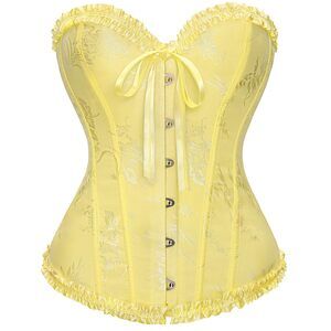 6647 Bustier Corset Tops Lace Up Boned Overbust Bustier Shapewear Lingerie